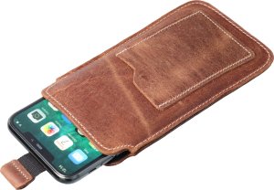 OEM Skórzana uniwersalna wsuwka z pull-up - ROYAL Crazy Horse / brązowy - Rozmiar 2XL - IPHONE 6 PLUS / SAMSUNG A52 / XIAOMI REDMI NOTE 10 3
