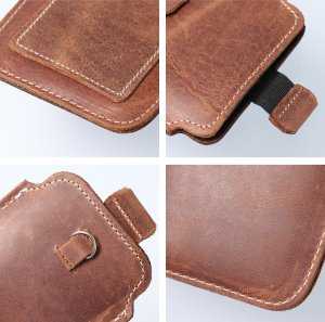 OEM Skórzana uniwersalna wsuwka z pull-up - ROYAL Crazy Horse / brązowy - Rozmiar 2XL - IPHONE 6 PLUS / SAMSUNG A52 / XIAOMI REDMI NOTE 10 6