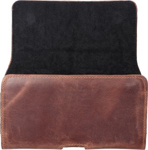 OEM Kabura uniwersalna do paska skórzana ROYAL Crazy Horse pozioma rozmiar 3XL do Umidigi Bison 2 Pro / GT2 Pro 5G / X10 Pro / 202 DOOGEE S98 / S96 Pro / S88 Pro / S58 Pro 6 / S40 Pro HAMMER Blade 5G / Iron 3 / Blade 3 CAT S53 brązowa 3