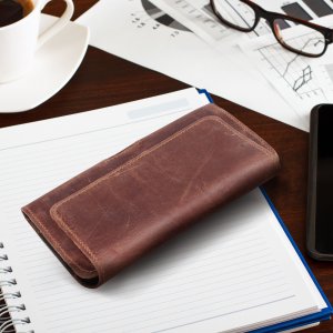 OEM Kabura uniwersalna do paska skórzana ROYAL Crazy Horse pozioma rozmiar 3XL do Umidigi Bison 2 Pro / GT2 Pro 5G / X10 Pro / 202 DOOGEE S98 / S96 Pro / S88 Pro / S58 Pro 6 / S40 Pro HAMMER Blade 5G / Iron 3 / Blade 3 CAT S53 brązowa 7