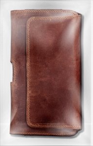 OEM Kabura uniwersalna do paska skórzana ROYAL Crazy Horse pozioma rozmiar 3XL do Umidigi Bison 2 Pro / GT2 Pro 5G / X10 Pro / 202 DOOGEE S98 / S96 Pro / S88 Pro / S58 Pro 6 / S40 Pro HAMMER Blade 5G / Iron 3 / Blade 3 CAT S53 brązowa 10