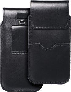 OEM Skórzana uniwersalna wsuwka z klapką - ROYAL / czarny - Rozmiar XL - IPHONE 11 / 12 / 13 / SAMSUNG S7 EDGE 1