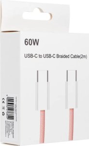 OEM Kabel Typ C do Typ C PD QC3.0 3A 60W C263 2 m różowy 2