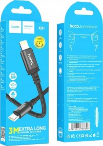 Kabel USB Hoco USB-C - USB-C 3 m Czarny 1