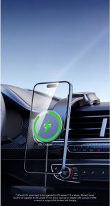 Duzzona V4 - uchwyt samochodowy indukcyjny do deski kompatybilny z MagSafe 15W i ładowaniem Qi2 czarny 4