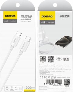 Kabel USB Dudao USB-C - USB-C 2 m Biały (6976625332045) 2