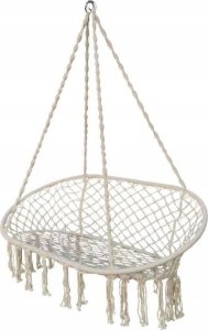 Ikonka Huśtawka bocianie gniazdo podwójne dwuosobowe z frędzlami beż 240kg 4