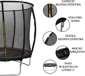 Dunlop TRAMPOLINA DUNLOP PREMIUM Z SIATKĄ WEWNETRZNĄ fi244cm 1