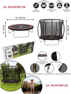 Dunlop TRAMPOLINA DUNLOP PREMIUM Z SIATKĄ WEWNETRZNĄ fi244cm 2