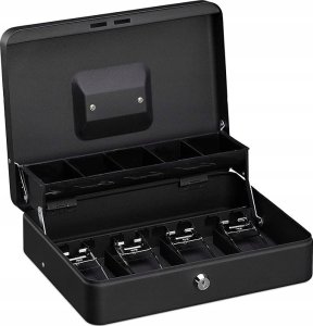 Total shopping Metalowa Kasetka Na Pieniądze Banknoty Bilon Skrzynka Schowek Pojemna Knu-02Bl 3