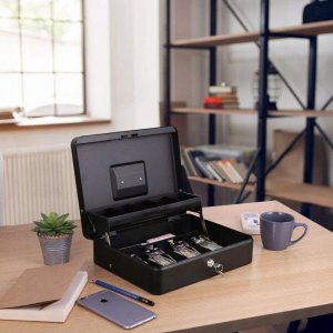 Total shopping Metalowa Kasetka Na Pieniądze Banknoty Bilon Skrzynka Schowek Pojemna Knu-02Bl 6