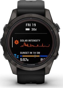 Zegarek sportowy Garmin Garmin fēnix® 7S Pro Sapphire Solar Carbon Grey DLC Titanium/Black 42mm 3