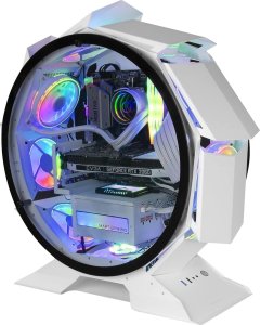 Obudowa Mars Gaming Obudowa Komputerowa Mars Gaming MCORB White mATX Spherical RGB Tower Biała 1