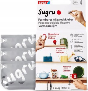 Tesa tesa Sugru formbarer Allzweckkleber 3er Grau 1