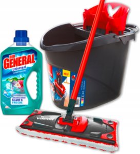 Mop Vileda Vileda wiper ULTRAMAX 2in1 box, incl. floor cleaner, floor wiper (black/red, incl. 750ml Vileda floor cleaner) 1