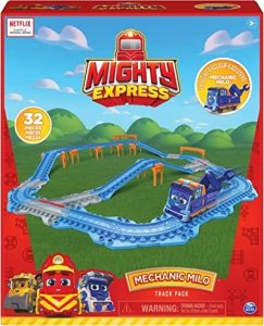 Spin Master Spin Master Mighty Express Track Set with Push-and-Go Train Mechanic Milo Toy Vehicle 2