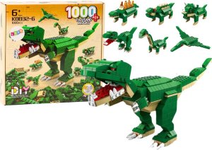 LeanToys Klocki Konstrukcyjne Dinozaury 6w1 Zestaw DIY Dinozaur 1000 ele. 1