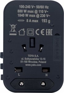 Yato YATO ADAPTER PODRÓŻNY UNIW. USB / USB-C 65W 8