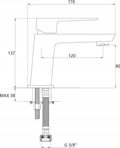 Invena BATERIA UMYWALKOWA PAROS INVENA TREND CZARNA 1