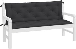 vidaXL Poduszki na ławkę ogrodową, 2 szt., czarna, tkanina Oxford 4