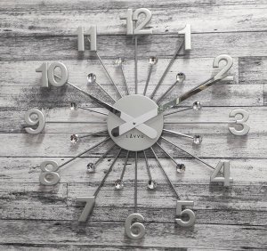 Lavvu Zegar ścienny Lavvu LCT5010 z kryształkami, średnica 49 cm . 4