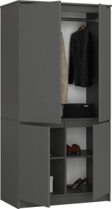 Fabryka Mebli Akord SZAFA S90 4D CLP GRAFIT SZARY 2