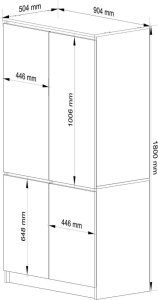 Fabryka Mebli Akord SZAFA S90 4D CLP GRAFIT SZARY 5
