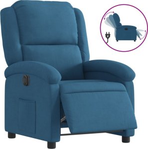 vidaXL Elektryczny fotel rozkładany, niebieski, obity aksamitem 2