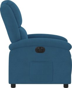 vidaXL Elektryczny fotel rozkładany, niebieski, obity aksamitem 9