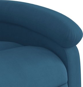 vidaXL Elektryczny fotel rozkładany, niebieski, obity aksamitem 10