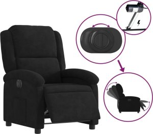 vidaXL Elektryczny fotel rozkładany, czarny, obity aksamitem 5