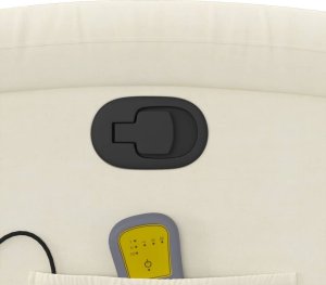 vidaXL Rozkładany fotel masujący, podnoszony, kremowy, aksamitny 11