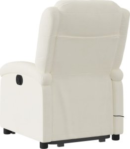 vidaXL Rozkładany fotel masujący, podnoszony, kremowy, aksamitny 4