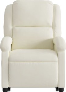 vidaXL Rozkładany fotel masujący, podnoszony, kremowy, aksamitny 8
