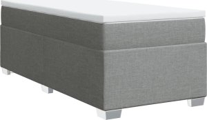 vidaXL Łóżko kontynentalne z materacem, jasnoszare, tkanina, 90x200 cm 2