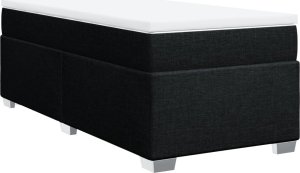 vidaXL Łóżko kontynentalne z materacem, czarne, tkanina, 90x200 cm 2