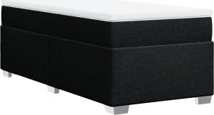 vidaXL Łóżko kontynentalne z materacem, czarne, tkanina, 90x200 cm 9