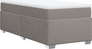 vidaXL Łóżko kontynentalne z materacem, taupe, tkanina, 90x200 cm 9