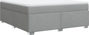 vidaXL Łóżko kontynentalne z materacem, jasnoszare, tkanina, 180x200cm 9