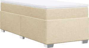 vidaXL Łóżko kontynentalne z materacem, kremowe, tkanina, 90x200 cm 9