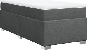 vidaXL Łóżko kontynentalne z materacem, ciemnoszara tkanina 90x200 cm 2