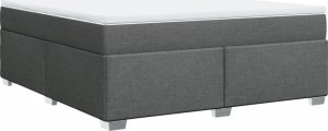 vidaXL Łóżko kontynentalne z materacem, ciemnoszara tkanina 180x200 cm 9