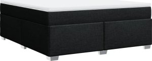 vidaXL Łóżko kontynentalne z materacem, czarne, tkanina 180x200 cm 9