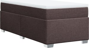 vidaXL Łóżko kontynentalne z materacem, brązowe, tkanina, 90x200 cm 9