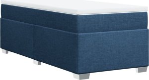 vidaXL Łóżko kontynentalne z materacem, niebieskie, tkanina, 90x200 cm 9