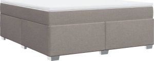 vidaXL Łóżko kontynentalne z materacem, taupe, tkanina, 180x200 cm 9