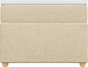 vidaXL Łóżko kontynentalne z materacem, kremowe, tkanina, 90x200 cm 4