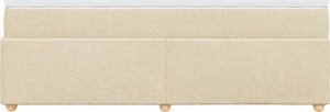 vidaXL Łóżko kontynentalne z materacem, kremowe, tkanina, 90x200 cm 8
