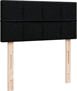 vidaXL Łóżko kontynentalne z materacem, czarne, tkanina, 90x200 cm 7
