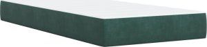 vidaXL Łóżko kontynentalne z materacem, zielone, aksamit, 90x190 cm 7